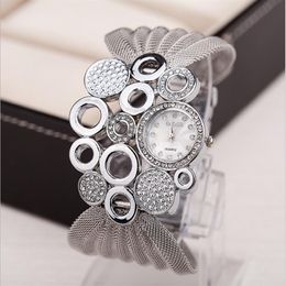 BAOHE marque personnalisé mode vêtements accessoires montres en argent large maille Bracelet dames montre femmes montres 2889