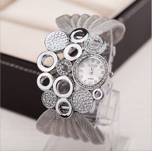 Baohe merk gepersonaliseerde mode kleding accessoires zilveren horloges brede mesh armband dames kijken dames polshorloges