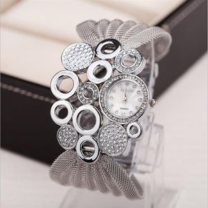 BAOHE marque personnalisé mode vêtements accessoires montres en argent large maille Bracelet dames montre femmes montres 221B