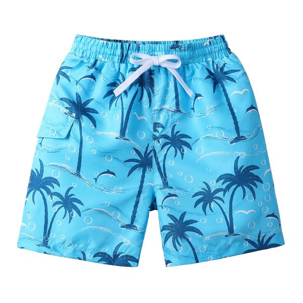 Baohulu niños pantalones cortos de baño lindos tragos de baño de baño rápido seco de verano de verano.