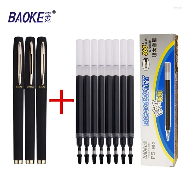 Baoke Gran capacidad Gel de tinta Gel recargada a base de agua 0.5/0.7/1.0 mm Comercial antibacteriano Firma de la pluma de la firma