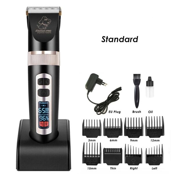 Baorun P9 Dog Clipper LCD LCD Affichage Cat Pet Cat Clauts Shaver Electrical Grooming Triming Machine de coupe de cheveux rechargeable