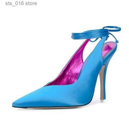 Baotou High Up Dress Summer Lace Rome Heel Fashion Silk Pointed Toe Party Sandalen Vrouw Formele schoenen T T