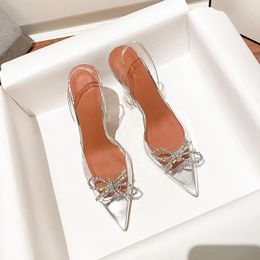 Baotou sandales pour femmes nouvel été internet célébrité transparent style fée talon mince talons hauts pointus