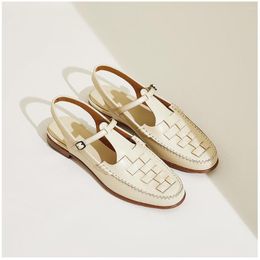 Baotou Sandalias tejidas a mano Vintage Summer Caligae Mujeres Fishermans Zapatos 385