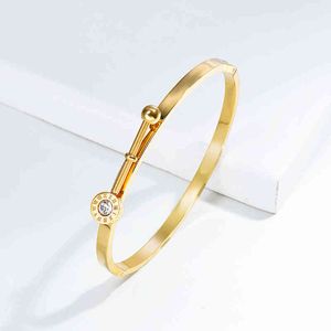 Baoyan Bijuteria Merk Stainls Steel Sieraden Gouden Bolt Gold Bangl Armbanden voor Vrouwen