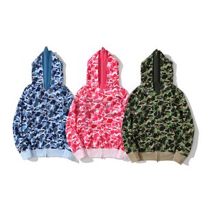 Mens Designer Color Camo Hoodies Hommes Femmes Camouflage Full Zip Jacket Casual Sweatshirts Taille M-3XL