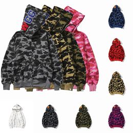 Requin manteaux sweats à capuche fermeture éclair complète hommes femmes mode hommes concepteurs requins sweats à capuche homme pulls décontractés taille M-3XL KK