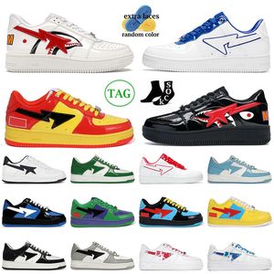 Baped SK8 STA Running Shoes Designer Bapestar Men Women Sneakers White Shark Black Patent Leather Witblauw Iron Green Graen ABC Camo Bapestar Bapestas Trainers 36-45