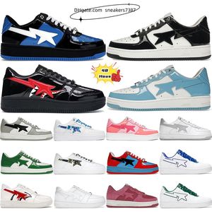BapeDii Casual Shoes Sk8 Sneakers Mens Sta Low Womens Runing Chaussures Designer Chaussures Gris Couleur Noire Camo Pink Green Jaune Bleu Og Suede Plate-plate en cuir pastel Sports