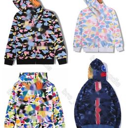 Bapes Hoodie Shark Designer Hoodies Bapesta Hoodie Zip Up Double Heren Dames Zwart Roze Baden Apely Hoody 100% Katoen Mode Hoodies Echte Kleding G1TO