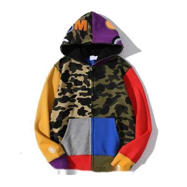 Bapes Sweat à capuche pour hommes Sweats à capuche Design Rouge Jaune Bleu Épissage Pull en polaire Plus Taille 3XL Zipper Lovers Sweatshirts Designer Stussys 4 9un6