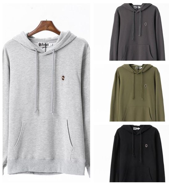 Bapes Sweats à capuche Sweat à capuche pour hommes Designer Designer Sweat à capuche pour hommes Bain Ape Sweat à capuche 100% coton Noir Vert militaire Gris clair Gris foncé Vêtements