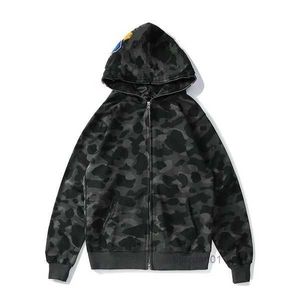 Bapes Heren Hoodies Designer Hoodie Shark Lichtgevende Dames Sweatshirts Letters Camo Hoody Oversized Katoenen Zip Truien Hoodys Geborduurd Vest RB9Y