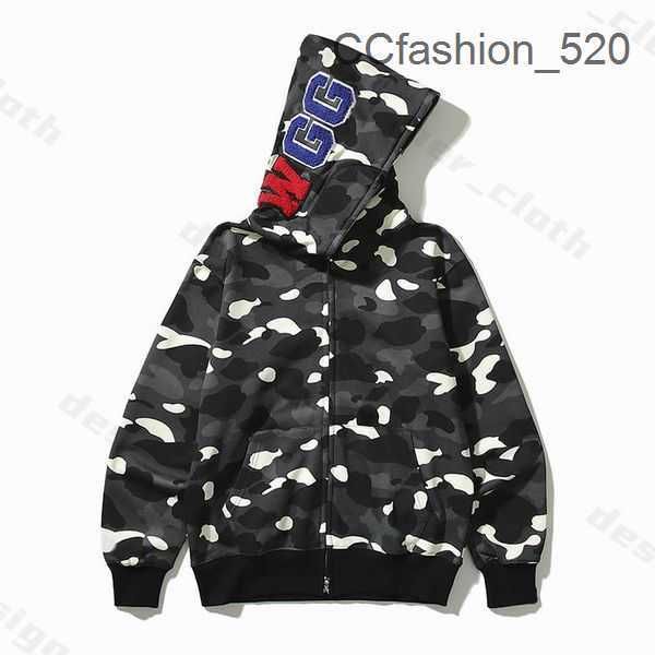 Bapes Suprem Sweat à capuche pas cher en gros requins sweats à capuche pour fermeture éclair complète hommes femmes mode hommes concepteurs noir blanc cassé homme haute qualité pulls décontractés Bape EF5P