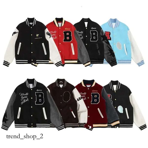 Bapesta Designer Men Jacket Sport Sport Varsity Chaqueta Bapes Bapes Flocking Cuero Mangas largas Béisbol Uniforme Bape Jacket 901