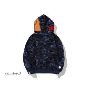 Bapesta Heren Designer Hoodie Volledige ritssluiting Ape Shark Dames Dubbellaags Hoodie Kleur Camo Jas Blauw Sweatshirt met capuchon Heren Dames 9048