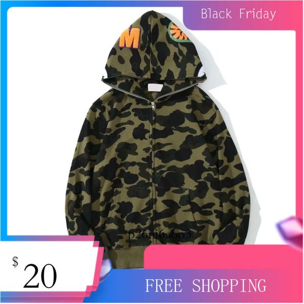 Bapesta Sudadera con capucha de diseñador para hombre con cremallera completa Sudaderas con capucha de tiburón para mujer Chaqueta de camuflaje negra Sudadera con capucha azul Sudadera con capucha Hombre Suéter para mujer Manga larga 178 Sudadera con capucha Bapes