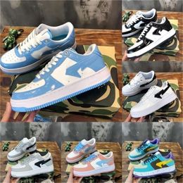 Bapestaes baskets concepteur camouflage Sk8 Sta chaussures décontractées femmes mode cuir noir bleu gris noir Beige baskets basses