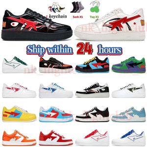 BapeStar SK8 Outdoor Skateboardschoenen A Bathing Ape star Patnt Leather Wit Groen Wit Blue Shark White Shark Zwart Roze Suede Heren Dames platform trainers Eur 36-47