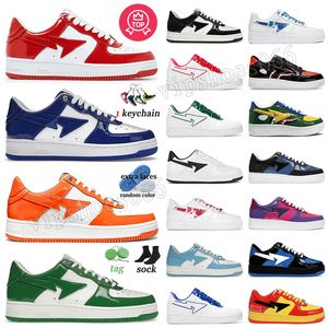 Bapestar STA Chaussures Casual Designer Star Chaussures OG Original A Baignade Ape Hommes Femmes Cuir Verni Rouge Blanc Bleu Plateforme Baskets SK8 Mocassins Baskets En Plein Air 36-47