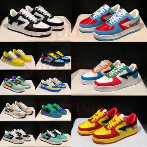 Bapestas Lows Running Shoes Casual 2022 Hot Nieuw Tokyo Camo Camo blauw rood geel beige Suede patent roze zwart wit oranje groene smeekers Trainers EUR 36-45