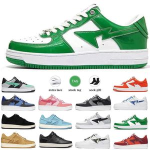 Bapestas SK8 STA Zapatillas para hombre JJJJound Pastel Pink Charol Camo Combo Verde Negro Blanco Gamuza Gamuza Hombres Mujeres Entrenadores Zapatillas deportivas Tamaño del zapato 36-45