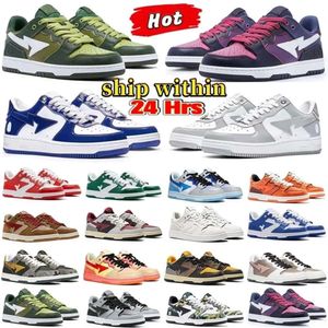 bapestasK8 Sta Casual Schoenen Sk8 Laag Heren Dames Lakleer Zwart Wit Abc Camo Camouflage Skateboarden Sport Bapely Sneakers Trainers Outdoor Shark