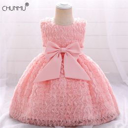Baptism Party Dress for Infant Baby Girl Dress 0-24M 1 Year Baby Girls Birthday Dresses Lace Pageant Vestido Princess Dress 210315