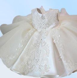 Baptême Blanc Cérémonie robe fille perle 1ère robe d'anniversaire bébé fille robe élégante princesse robe fête baptême vestidos Q6927679