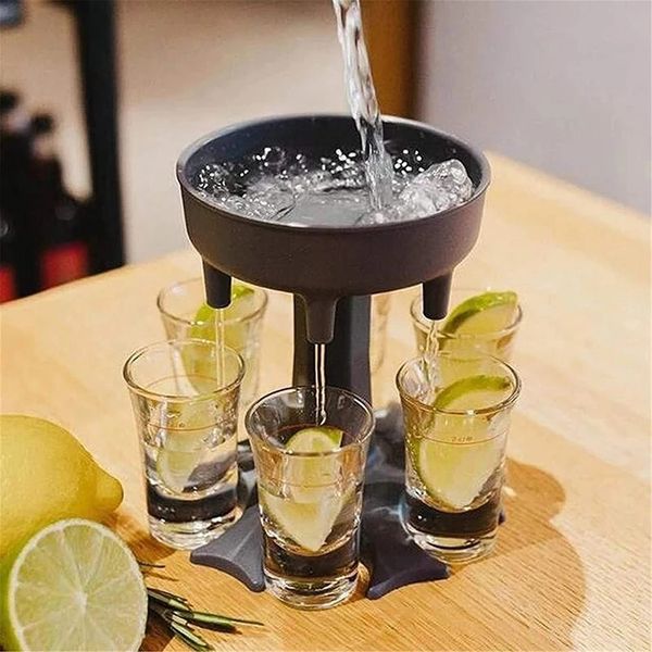 Dispensador de 6 vasos de chupito, soporte para barra, portador de herramientas, Caddy, licor, fiesta, bebida, V2, juegos, cóctel, vino, cerveza, llenado rápido