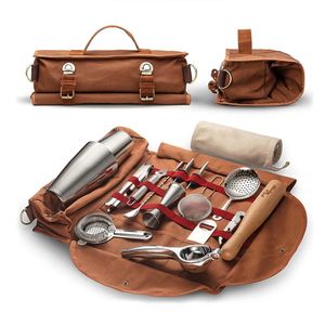 Bar barman portant un sac de rangement Kit d'outils professionnels Home Bar Wine Cocktail Shaker Set Tools Bar Accessoires 240428