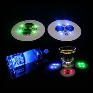 Bar decor lichten fles nieuwigheid verlichting likeur flessen rgb led coaster sticker licht dranken flash light up cup coaster flitsende service multicolors gebruik