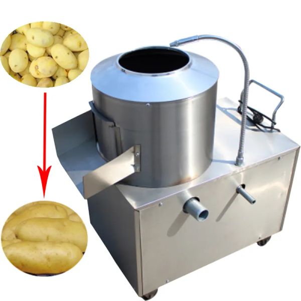 Barre électrique de pomme de terre épluchez en acier inoxydable électrique automatique pomme de terre taro gingembre peeling machine commerciale utilise 150220 kg / h