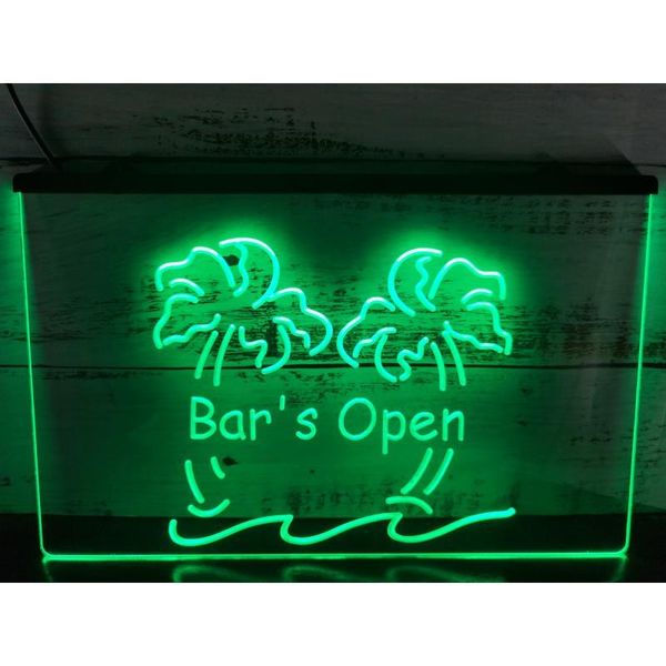 Bar est ouvert palmier Pub bière enseigne au néon mur LED lumière décoration murale éclairer enseigne au néon chambre Bar fête noël mariage