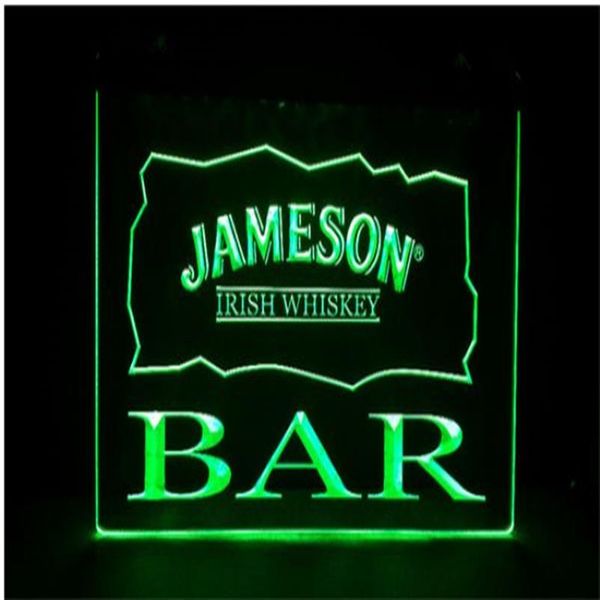 BAR Jameson whisky irlandés cerveza bar pub club letreros 3d letrero de neón con luz LED decoración del hogar artesanías 340L