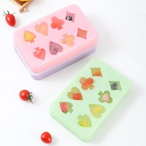 Bar Kitchen Tools 8-Grid Playing-cards Shape Silicone Ice Cube Mold DIY Ice Maker Réutilisable Ice-Making Box Food Grade Ice-Tray for Whisky Jelly Pudding Mould ZL1175