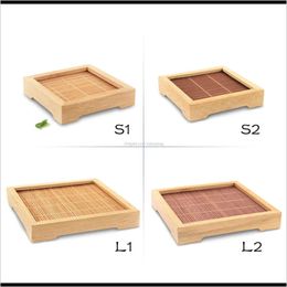 Cocina de bares, bandejas de té Cining Home Gardenlots Natural Bamboo cuadrado Matina de la mano Caca para almohadillas de almohadilla Gongfu Kung Fu Bande