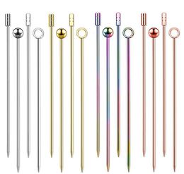 Bar Products Silver Cocktail Picks roestvrijstalen cocktailsticks fruitstokken praktische swizzle sticks voor bar