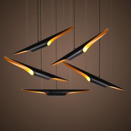 Bar rétro léger pendant suspendu lampe en aluminium décoratif pour la boutique nordique de vie noire