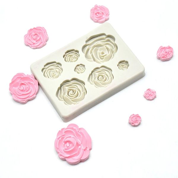 Bar Rose Silicone Moule Flower Cake Decorating 3D Muffin Cake Silicone Moule de boulangerie pour les gâteaux