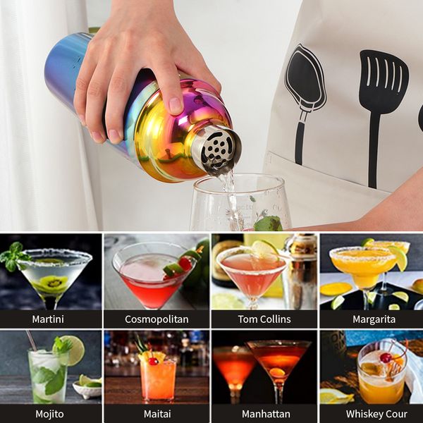 Outils de barre 1/2 pièces 750 ML en acier inoxydable Cocktail Shaker boisson tendre vin bouteille mélangeur Martini boire fête outil 230225