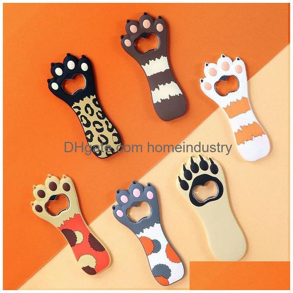 Outils de bar 1 PC ouvre-bouteille dessin animé mignon animal patte vin chat aimant réfrigérateur autocollant requin réfrigérateur bière goutte livraison maison garde dhper