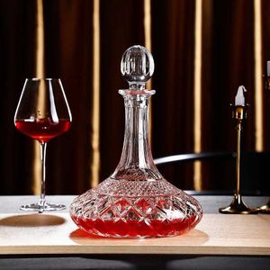 Outils de bar 1100 ml épaissi marteau à motif vin décanteur cristal verre haute qualité whisky décanteur créatif rouge vin séparateur vin 240322