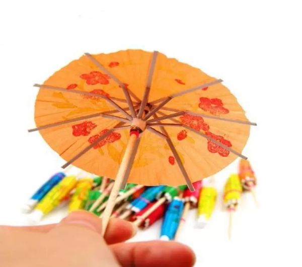 Bar Outils 144pcs / set Papier Cocktail Parasols Parapluies Boissons Picks Mariage Événement Fête Fournitures Vacances Garnitures Titulaires DH0983