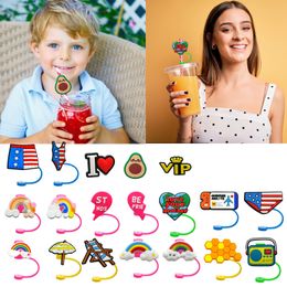 Bar Tools 1PC Cartoon Silicone Straw Cap Réutilisable Drinking Dust Splash Proof Plugs Cover Creative Cup Accessoires Sealing 230612