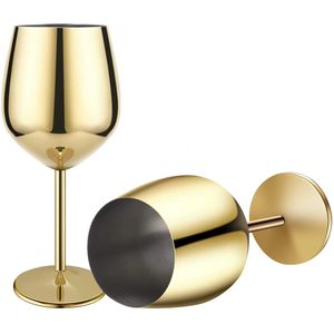 Outils de bar 2pcs verres à vin en acier inoxydable 18 oz gobelet en métal verre à vin champagne cocktail tasse à boire fournitures de fête 231113