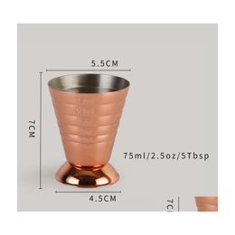 Bar Tools 304 Magic Measuring Cup met 3 soorten afgestudeerd glazen roestvrijstalen ounces flessenbalk Creatieve wijnschaal 36 m2 druppel D DHB9J