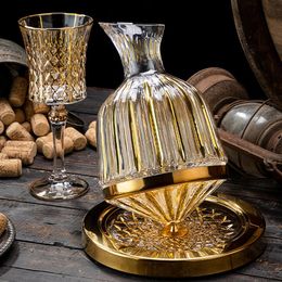 Outils de barre 360 rotatif vin décanteur gobelet 1500 ml distributeur cristal verre bouteille aérateur miroir cruche cadeau décoration 231207