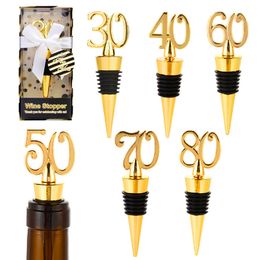 Bar Tools 50th Wine Stopper Birthday Party Cadeau 60e 70e Golden Wedding Anniversary Bottle Stoppers Souvenirs Decor Kitchen Tool OP SMTK8